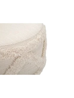 Mauro Ferretti Sitzmöbel<Hocker "Damasco" in Creme - (H)41 x Ø 32 cm