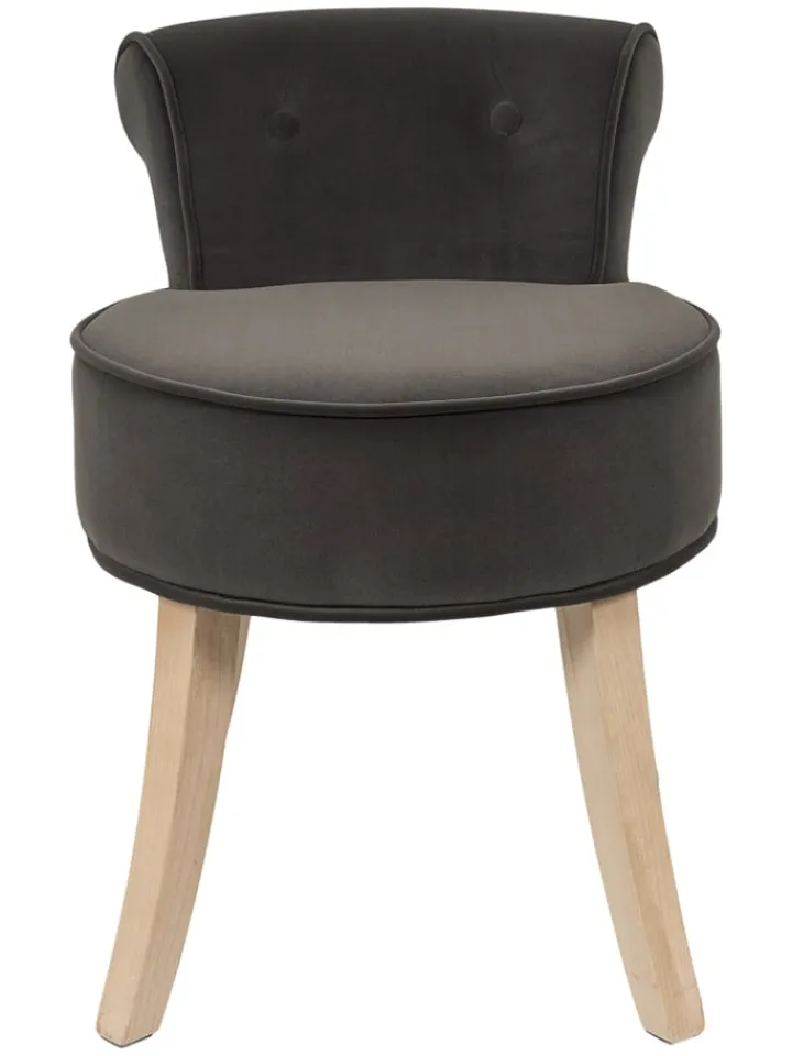 Rétro Chic Sitzmöbel<Hocker "Eleonor" in Anthrazit - (B)49 x (H)58 x (T)47 cm