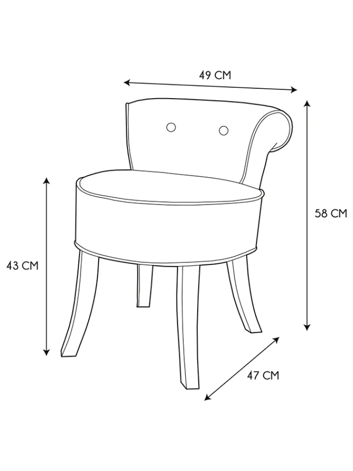 Rétro Chic Sitzmöbel<Hocker "Eleonor" in Anthrazit - (B)49 x (H)58 x (T)47 cm