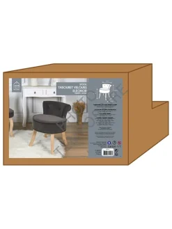 Rétro Chic Sitzmöbel<Hocker "Eleonor" in Anthrazit - (B)49 x (H)58 x (T)47 cm