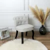 Rétro Chic Sitzmöbel<Hocker "Eleonor" in Grau - (B)60 x (H)68 x (T)54 cm