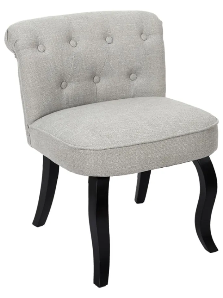 Rétro Chic Sitzmöbel<Hocker "Eleonor" in Grau - (B)60 x (H)68 x (T)54 cm