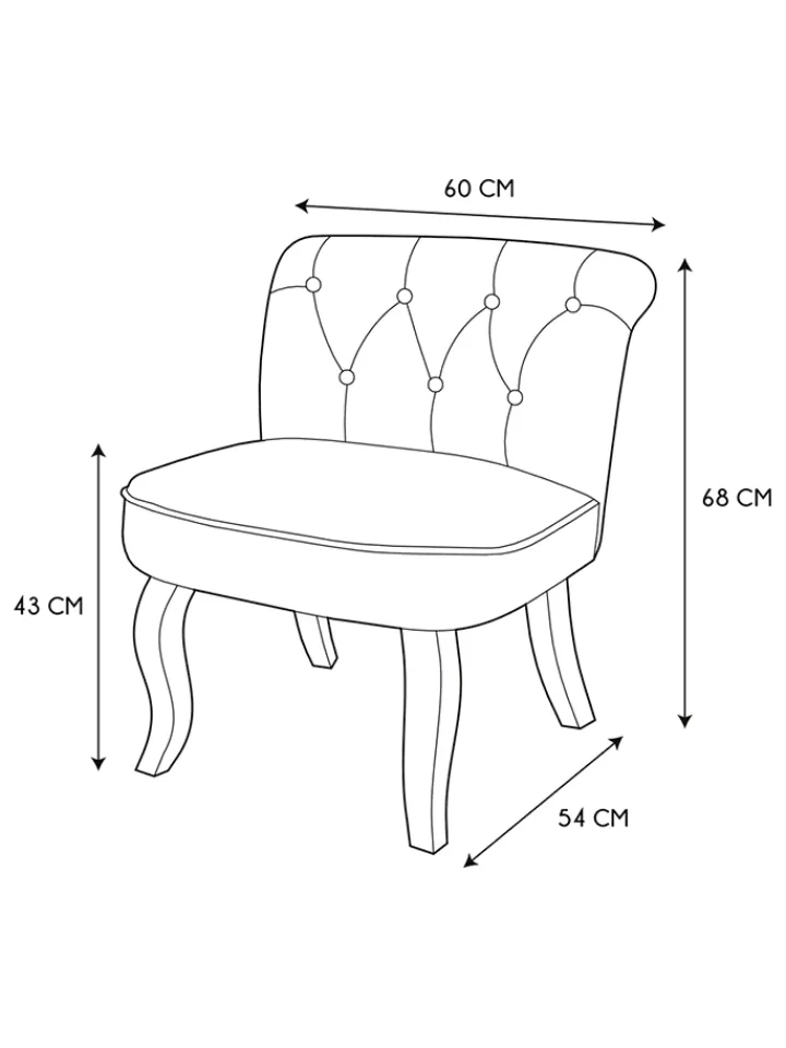 Rétro Chic Sitzmöbel<Hocker "Eleonor" in Grau - (B)60 x (H)68 x (T)54 cm