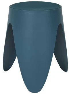 Rétro Chic Sitzmöbel<Hocker ''Eve'' in Dunkelblau - (H)46 - Ø 30 cm