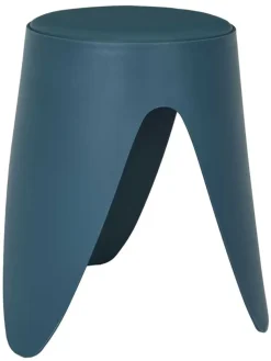 Rétro Chic Sitzmöbel<Hocker ''Eve'' in Dunkelblau - (H)46 - Ø 30 cm