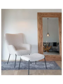 ebuy24 Lammfelle & Co<Hocker Glasgow Weiß 61 x 41 cm