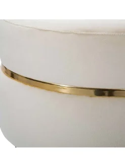 Mauro Ferretti Sitzmöbel<Hocker "Paris" in Schwarz/ Creme - (H)40,5 x Ø 35 cm