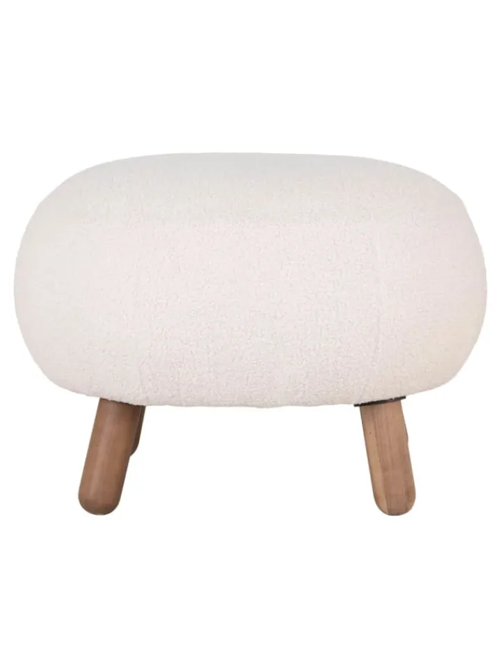 ebuy24 Lammfelle & Co<Hocker Savona Weiß 60 x 50 cm