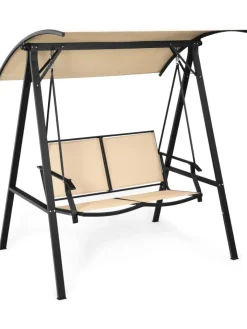 COSTWAY Gartenmöbel<Hollywoodschaukel 2-Sitzer in Beige