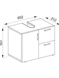 VCM Badezimmermöbel<Holz Badmöbel Badunterschrank Flandu Schublade in Weiß / Honig-Eiche