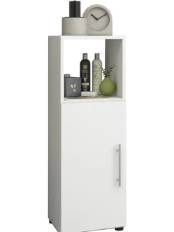 VCM Badezimmermöbel<Holz Badmöbel Midischrank Badschrank Bad Flandu in Weiß