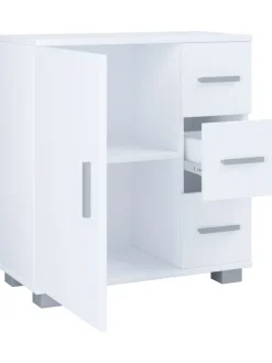 VCM Badezimmermöbel<Holz Badmöbel Midischrank Bad Schublade Zalo in Weiß