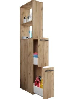 VCM Badmöbel|Badezimmermöbel<Holz Badmöbel Nischenschrank Schublade Sadilo XL in Honig-Eiche