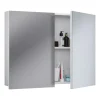 VCM Badezimmermöbel<Holz Badmöbel Spiegelschrank Spiegel Badinos 60 cm in Weiß