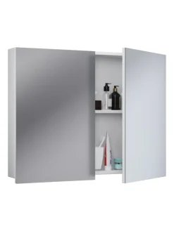 VCM Badezimmermöbel<Holz Badmöbel Spiegelschrank Spiegel Badinos 60 cm in Weiß
