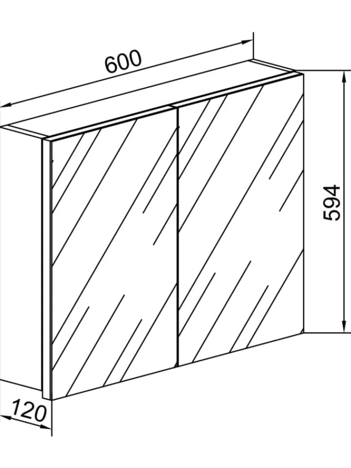 VCM Badezimmermöbel<Holz Badmöbel Spiegelschrank Spiegel Badinos 60 cm in Weiß