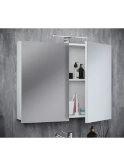 VCM Badezimmermöbel<Holz Badmöbel Spiegelschrank Spiegel Badinos 80 cm in Weiß
