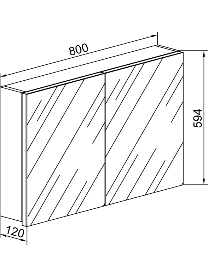 VCM Badezimmermöbel<Holz Badmöbel Spiegelschrank Spiegel Badinos 80 cm in Weiß