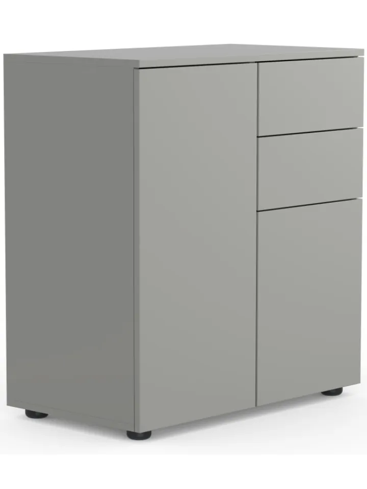 VCM Regale & Schränke<Holz Kommode Sideboard Anrichte Dalosa 4 Schublade in Grau