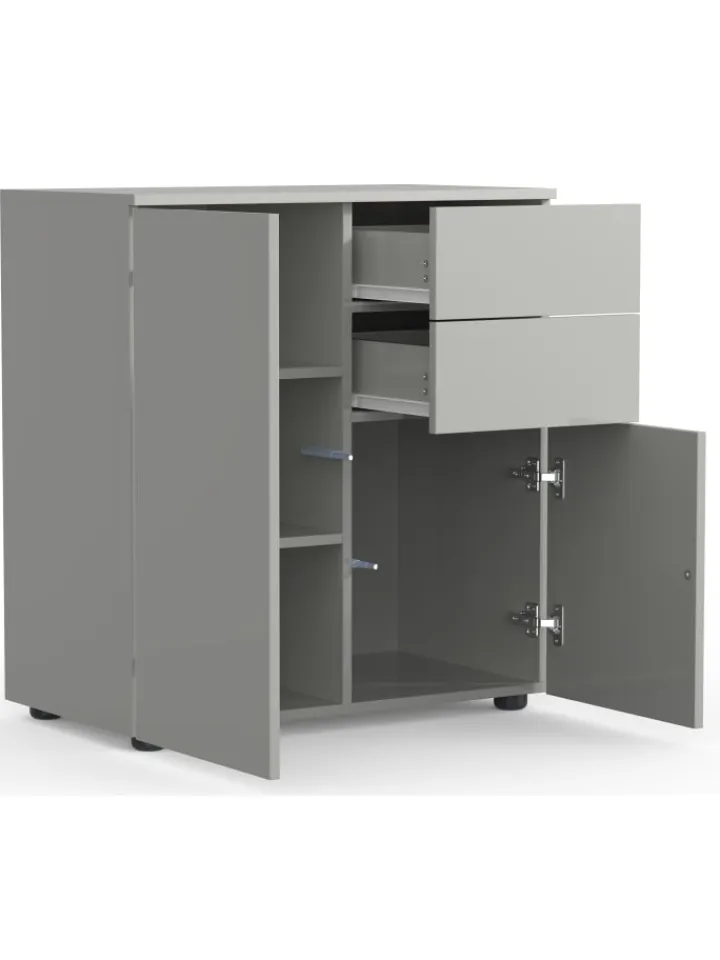 VCM Regale & Schränke<Holz Kommode Sideboard Anrichte Dalosa 4 Schublade in Grau