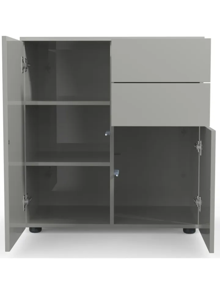VCM Regale & Schränke<Holz Kommode Sideboard Anrichte Dalosa 4 Schublade in Grau