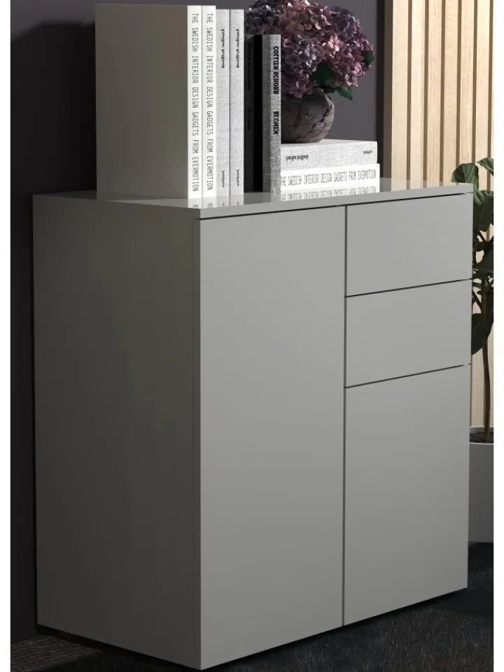 VCM Regale & Schränke<Holz Kommode Sideboard Anrichte Dalosa 4 Schublade in Grau
