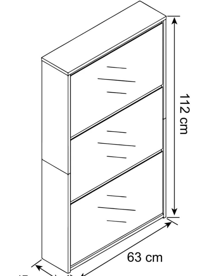 VCM Garderoben<Holz Schuhschrank Schuhkipper Spiegel Stido XL in Weiß