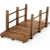COSTWAY Gartendekoration<Holzbrücke 150x67x55 cm in Braun