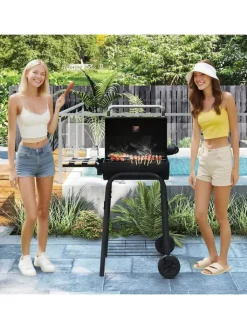 COSTWAY Grillen<Holzkohlegrill Grillwagen 84,5 x 49 x 110,5 cm in Schwarz