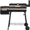 COSTWAY Grillen<Holzkohlegrill Räucher-/Grillfunktion 2 in 1 in Schwarz
