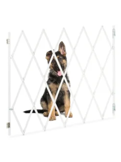 relaxdays Hunde<Hundeabsperrgitter in Weiß - (B)130 x (H)87,5 cm