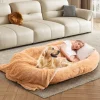 COSTWAY Hunde<Hundebett für Menschen & Hunde in Braun