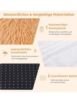 COSTWAY Hunde<Hundebett für Menschen & Hunde in Braun