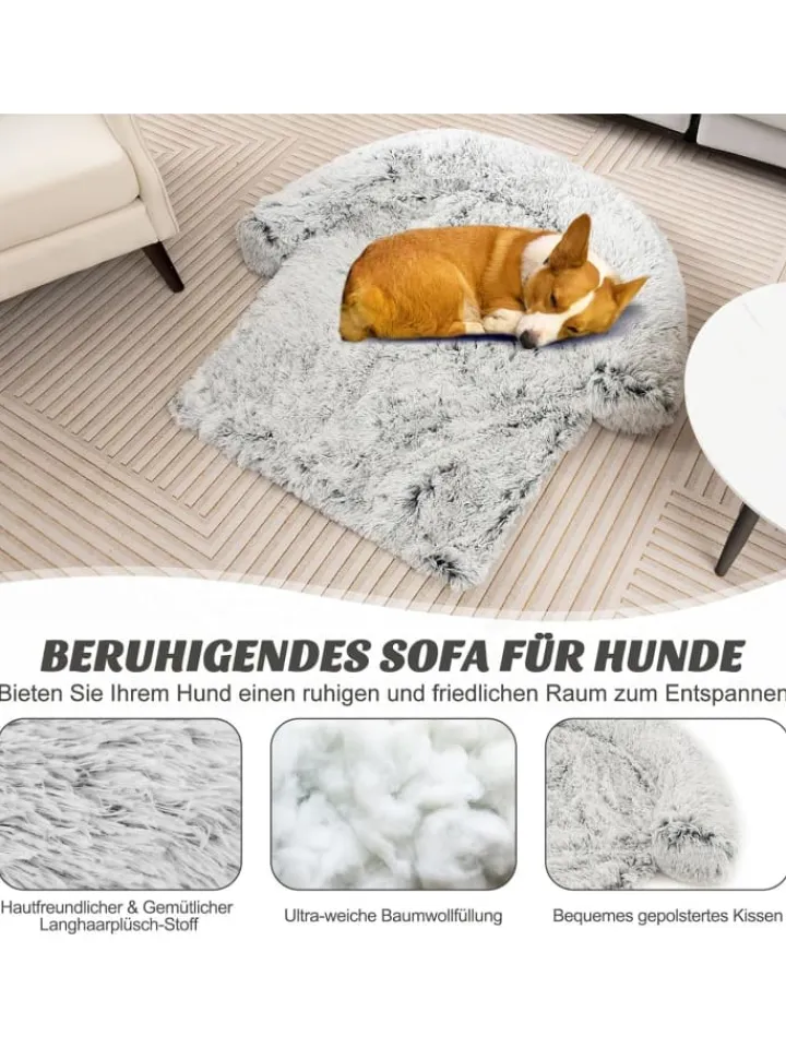 COSTWAY Hunde<Hundebett 101x89x16cm in Grau