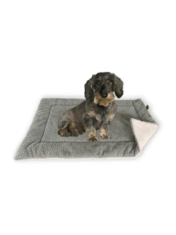 FLUFFINO Hunde<Hundedecke/Hundekissen - Wildlederimitat - Größe S (73 x 45 cm) - grau