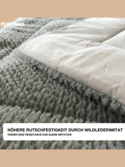FLUFFINO Hunde<Hundedecke/Hundekissen - Wildlederimitat - Größe S (73 x 45 cm) - grau