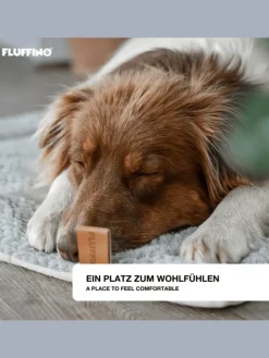 FLUFFINO Hunde<Hundedecke/Hundekissen - Wildlederimitat - Größe S (73 x 45 cm) - grau