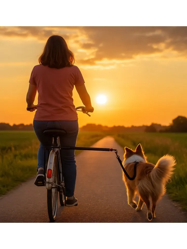 relaxdays Hunde<Hunde-Fahrradleine in Schwarz