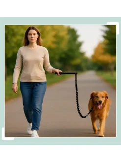 relaxdays Hunde<Hunde-Fahrradleine in Schwarz