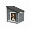 relaxdays Hunde<Hundehütte in Grau/ Weiß – (B)71 x (H)77 x (T)58 cm