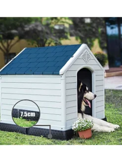 COSTWAY Hunde<Hundehütten M in Weiß