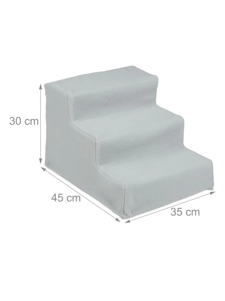 relaxdays Hunde<Hundetreppe in Grau - (B)35x (H)30 x (T)45 cm
