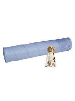 relaxdays Hunde<Hundetunnel in Grau - (B)200 x Ø 40 cm