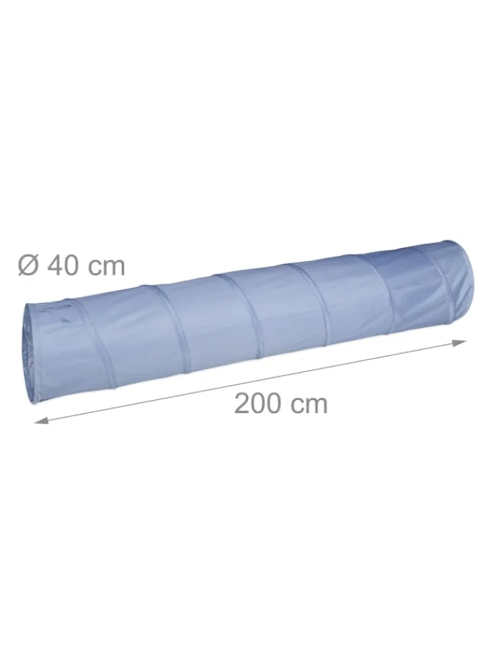 relaxdays Hunde<Hundetunnel in Grau - (B)200 x Ø 40 cm