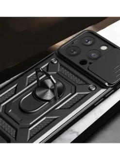 COFI 1453 Smartphones & Zubehör<Hybrid Armor Camshield Bumper Handyhülle Hülle mit Ring kompatibel mit in Rosa