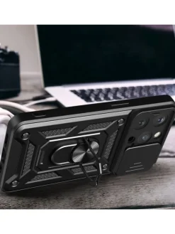 COFI 1453 Smartphones & Zubehör<Hybrid Armor Camshield Bumper Handyhülle Hülle mit Ring kompatibel mit in Blau