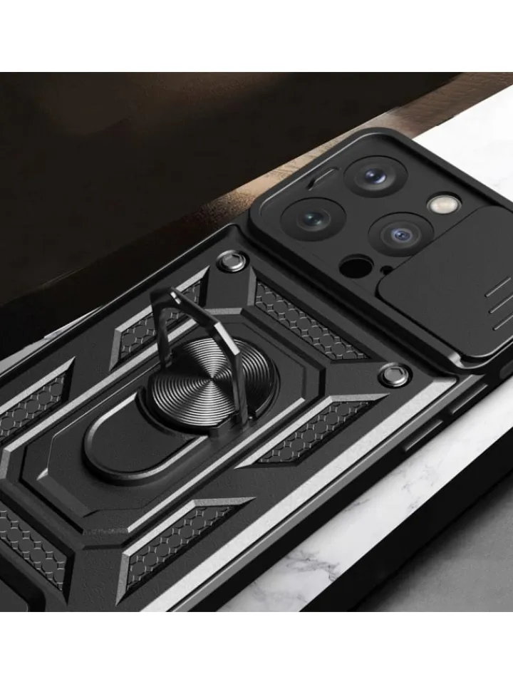 COFI 1453 Smartphones & Zubehör<Hybrid Armor Camshield Bumper Handyhülle Hülle mit Ring kompatibel mit in Blau