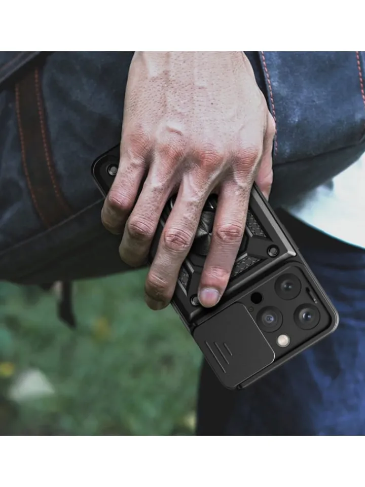 COFI 1453 Smartphones & Zubehör<Hybrid Armor Camshield Bumper Handyhülle Hülle mit Ring kompatibel mit in Blau