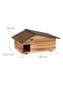 relaxdays Pflanzen & Zubehör<Igelhaus in Braun - (B)46 x (H)24 x (T)33,5 cm