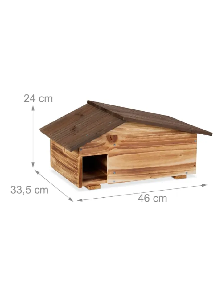 relaxdays Pflanzen & Zubehör<Igelhaus in Braun - (B)46 x (H)24 x (T)33,5 cm